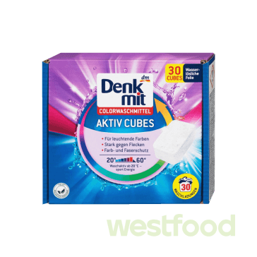 Таблетки для прання Denkmit Colowaschmittel AktivCubes 30шт /в уп.10шт/