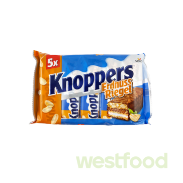 Батончик Knoppers 5*40г Арахіс Erdnuss /в уп.15шт/