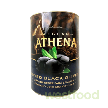 Оливки Aegean ATHENA  4,3кг чорні б/к ж/б /в уп.4 шт/