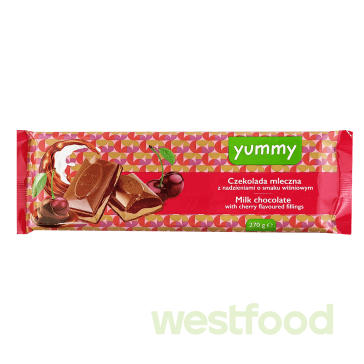 Шоколад Yummy вишня 270г /в уп.12шт/