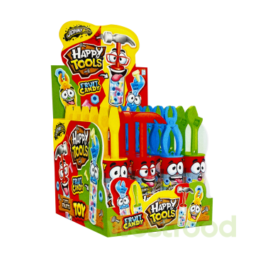 Цукерки JohnyBee Іграшка Happy Tools, упаковка 24шт*10г