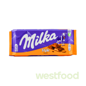 Шоколад Milka  90г Triple Caramel /в уп.20 шт/