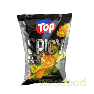 Чіпси ТОР Рифлені Spicy Халапеньо і сир 150г /в уп.20шт/
