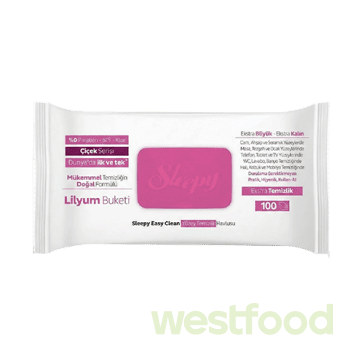 Серветки вологі SLEEPY Easy Clean Lilium Bouquet 100шт рожев клап