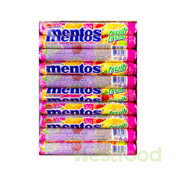 Драже жув. MENTOS Фруктовий 37г /в уп.20шт/