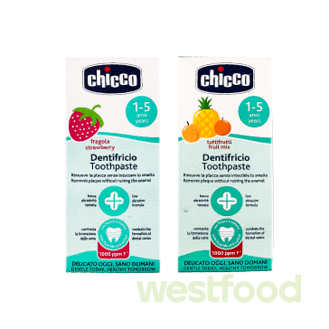 Зубна паста дитяча Chicco 50мл 1-5роки в асорт./уп.6шт/