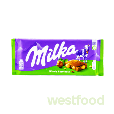 Шоколад Milka 100г Whole Hazelnuts /в уп.19шт/