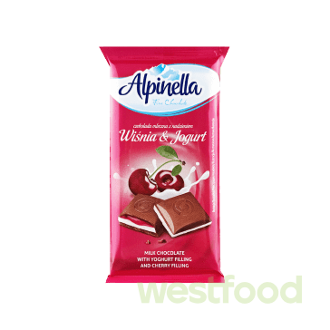 Шоколад Alpinella Вишня та йогурт 100г /в уп.19шт/
