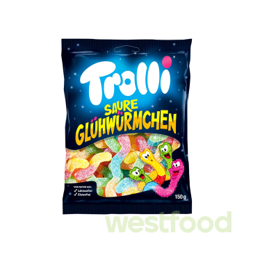 Желейки Trolli 150г Saure Gluhwurmchen /в уп.24шт/