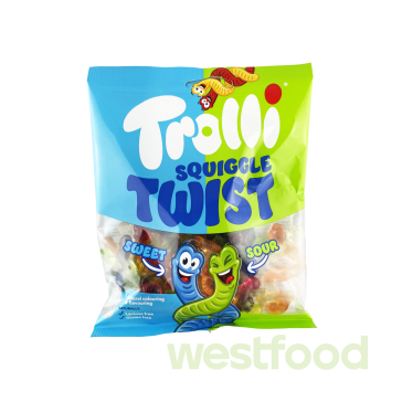 Желейки Trolli 100г Squiggles TWIST /уп.24шт/