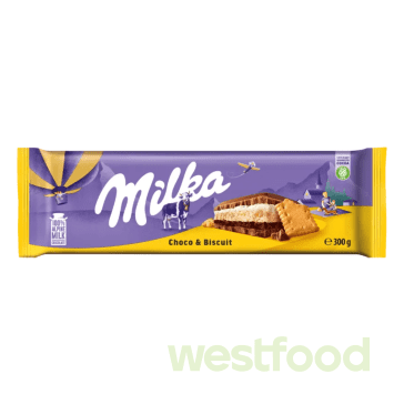 Шоколад Milka 300г Choco & Biscuit(Keks) /в уп.12шт/