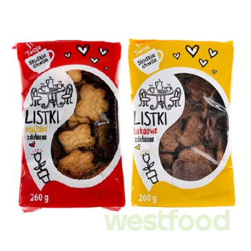 Печиво Листочки 260г в асорт. /уп.10шт/