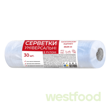 Серветки універсальні RURFIX 30шт в рулоні /уп.8шт/
