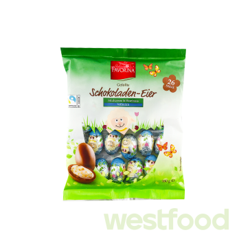 Шоколадні яйця Favorina 180г горіх /уп.60шт/