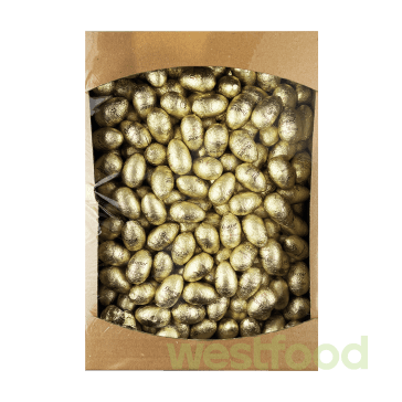 Шоколадні яйця, ящик 5кг Золоті (з горіховим праліне)