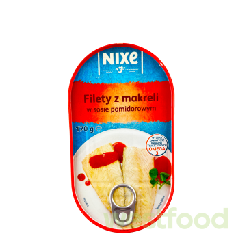 Філе скумбрії (макрелі) Nixe в томатн.соусі 170г /в уп.39шт/