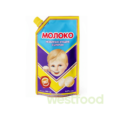 Молоко згущене з цукром 290г дой-пак ПМКК /уп.20шт/