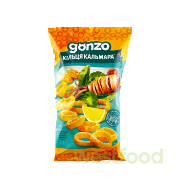 Кільця кукурудз. GONZO 75г Кальмар