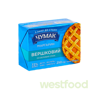 Маргарин Чумак Вершковий 250г 72% /в уп.40шт/