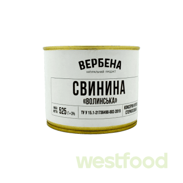 Консерва Свинина "Волинська" ж/б 525г 1 шт /Вербена/