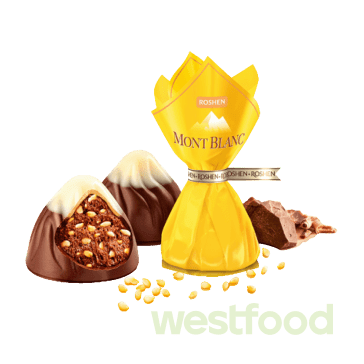 Цукерки ваг.Roshen Монблан Шоколад та Сезам, кг