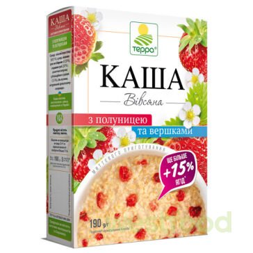 Каша Терра 190г(5*38г) Вівсяна з полуницею та вершками