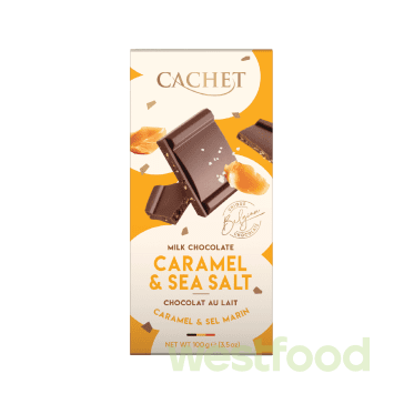 Шоколад Cachet 100г молочний Caramel&Sea Salt /в уп.12шт/