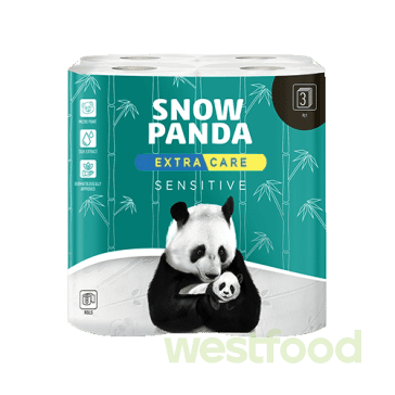 Папір туал. Сніжна панда ExtraCare Sensitive 3ш 8рул /уп.6шт/