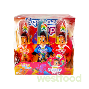 Льодяники Woogie SqueezyPop, упаковка 12шт*80г