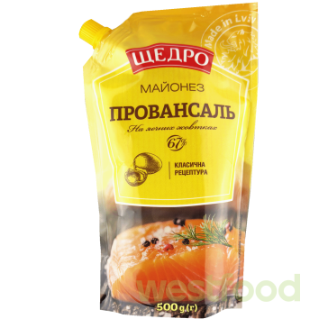 Майонез Щедро 500г Провансаль 67% з ковп. /в уп.19шт/