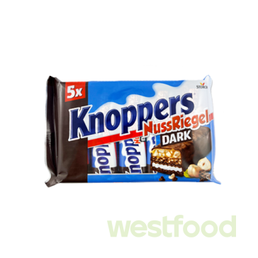 Батончик Knoppers 5*40г Темн.шок.з фундуком NussRiegelDark /в уп.15шт/