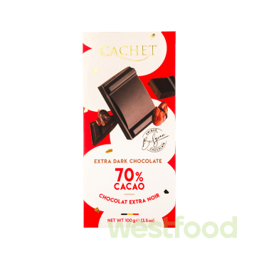 Шоколад Cachet 100г чорний Extra Dark 70% cacao /в уп.12шт/
