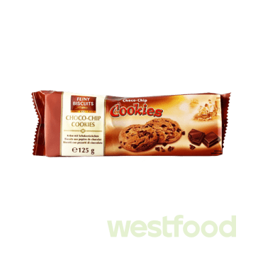 Печиво FeinyBiscuits Choco-Chip Cookies 125г/в уп.24шт/