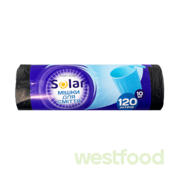 Пакети д/сміття Solar 120л 10шт