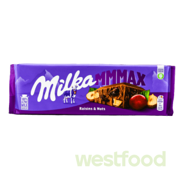 Шоколад Milka 270г Raisins & Nuts /в уп.15шт/