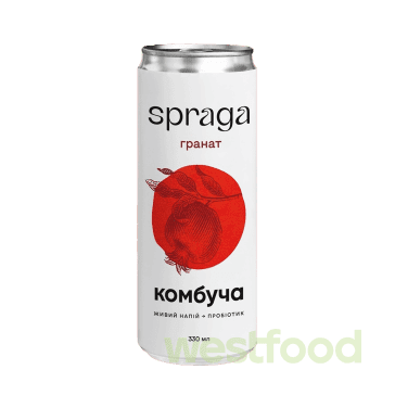 Напій Комбуча Spraga 330мл ж/б Гранат /уп.12шт/