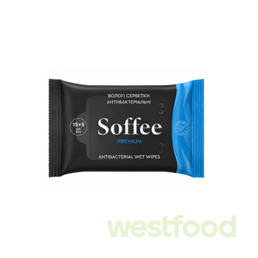 Серветки вологі Soffee 20шт антибактеріальні /уп.48шт/
