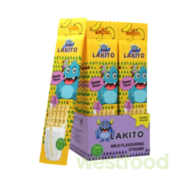 Соломинка з гранулами/банан 30г /в уп.24шт/ ТМ Lakito
