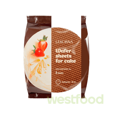 Вафельні коржі 90г з додав. КАКАО Лекорна /уп.18шт/