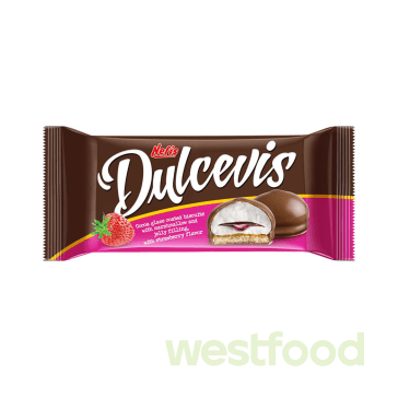 Печиво з маршмеллоу глаз.Dulcevis 70гр Nefis полуниця /уп.15шт/