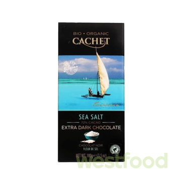 Шоколад Cachet 90г Organic Extra Dark 72% Sea Salt/в уп.12шт/