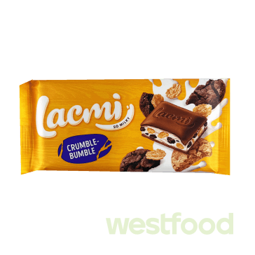 Шоколад Lacmi Crumble-Bumble молочн.нач,пласт,печив 83г /уп.22шт/