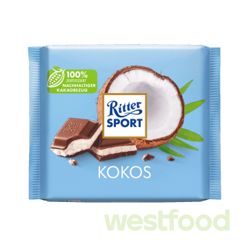 Шоколад Ritter Sport Kokos 100г, шт /в уп.12шт/