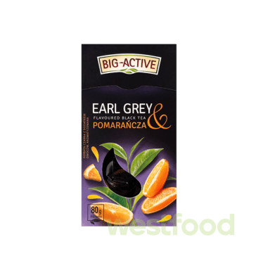 Чай BIG-ACTIVE чорний листовий Earl grey&Pomarancza 80г