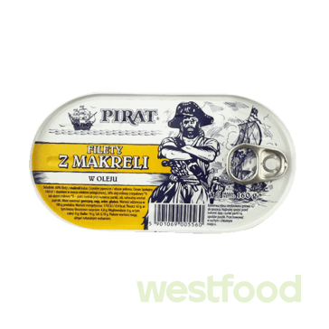 Філе скумбрії (макрелі) Pirat в олії 160г /уп.20шт/