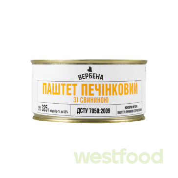 Консерва Паштет печінковий зі свининою" ж/б 325г 1 шт /Вербена/