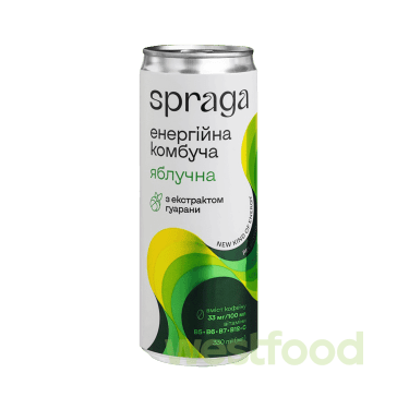 Напій енергетичний Комбуча Spraga 330мл ж/б Яблучна /уп.12шт/