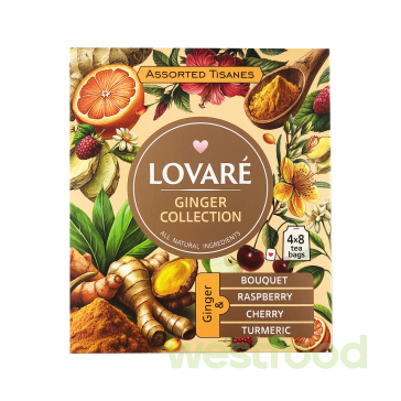 Чай LOVARE Tisanes Ginger Collection Асорті (Імбир) 32 пак /уп.7шт/