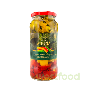 Перець Aegean ATHENA 580(280)г халапеньо різаний мікс, скло/в уп.12шт/
