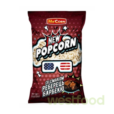Попкорн Mr'Corn 70г реберця барбекю /в уп.18шт/